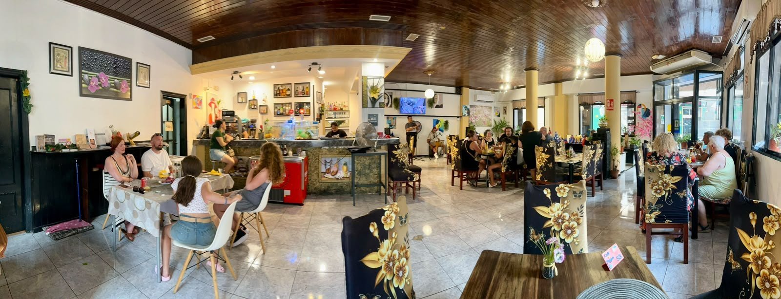 Inside the kitchen and bar